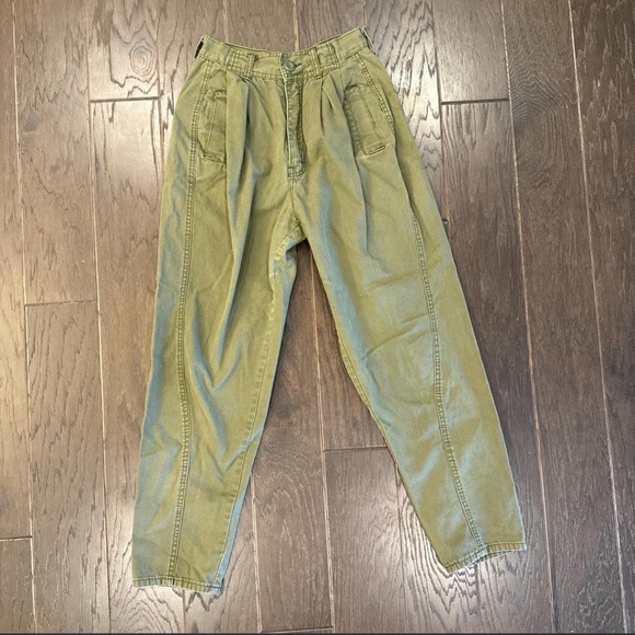 stefano Pants - Women's Vintage 80’s Olive Green Cropped Pants